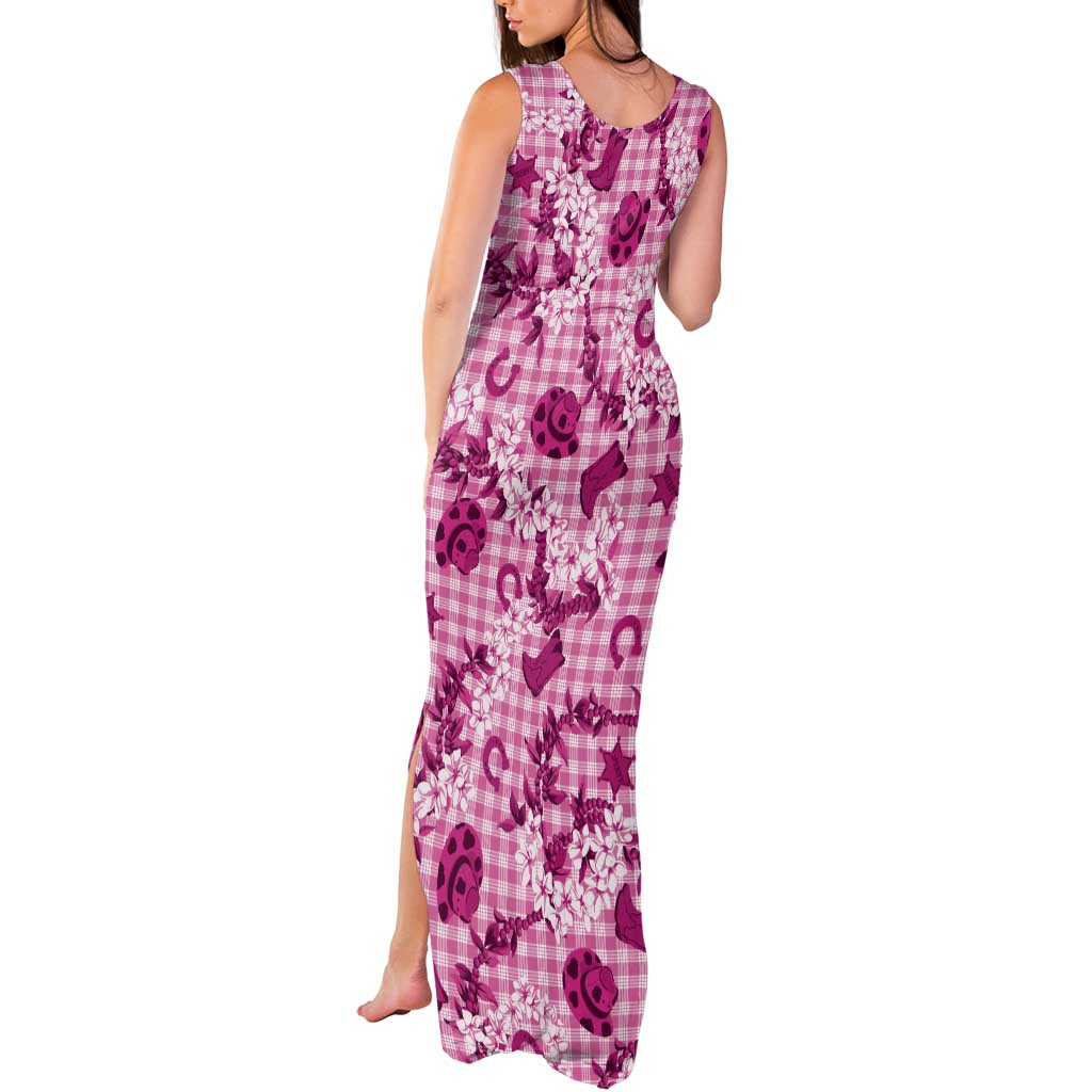 Mokihana Maile Ilima Leis Paniolo Palaka Tank Maxi Dress Hawaiian Omaomo Ulaula Spirit LT9 - Polynesian Pride