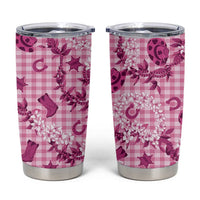 Mokihana Maile Ilima Leis Paniolo Palaka Tumbler Cup Hawaiian Omaomo Ulaula Spirit LT9 Pink - Polynesian Pride