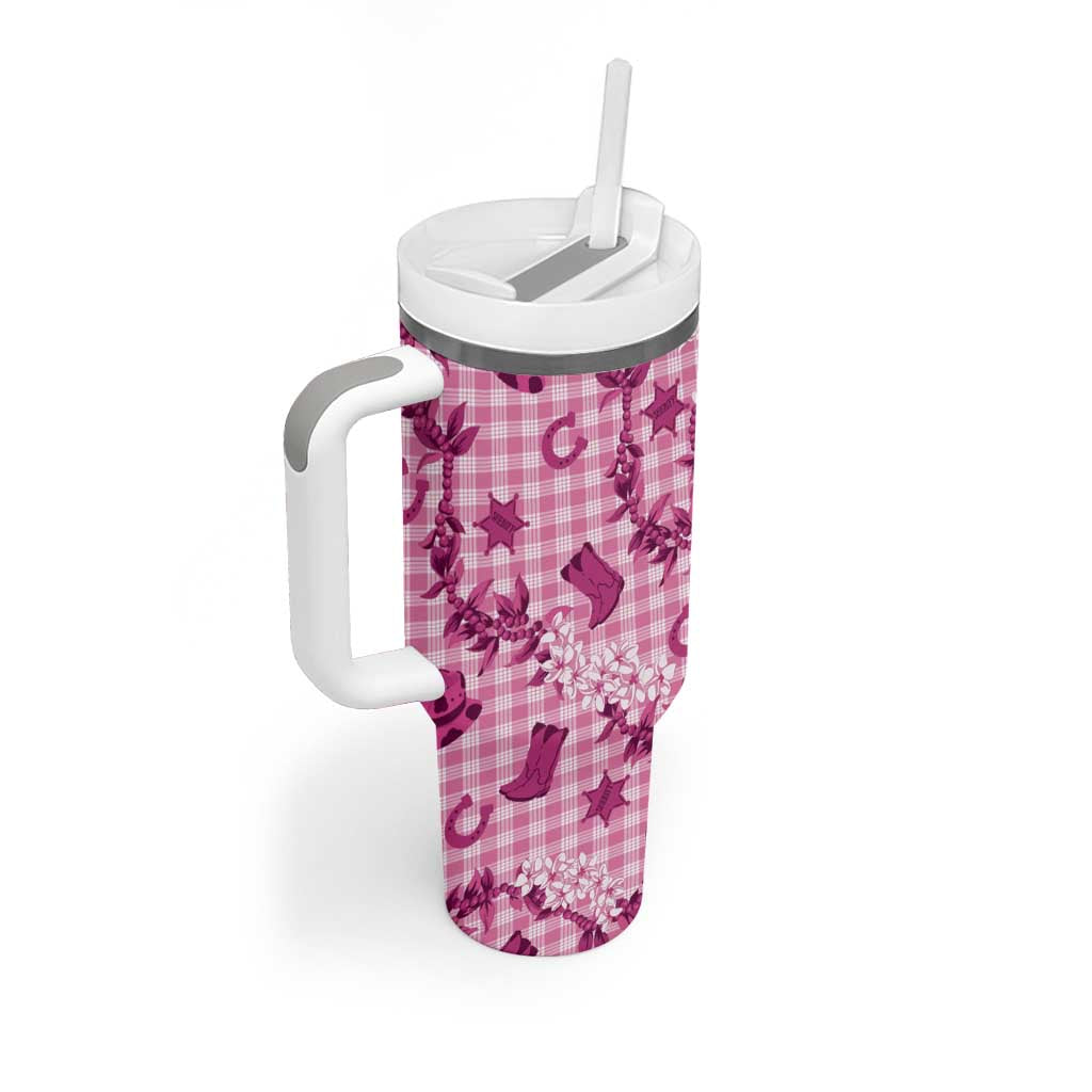 Mokihana Maile Ilima Leis Paniolo Palaka Tumbler With Handle Hawaiian Omaomo Ulaula Spirit LT9 - Polynesian Pride