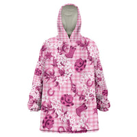 Mokihana Maile Ilima Leis Paniolo Palaka Wearable Blanket Hoodie Hawaiian Omaomo Ulaula Spirit LT9 One Size Pink - Polynesian Pride
