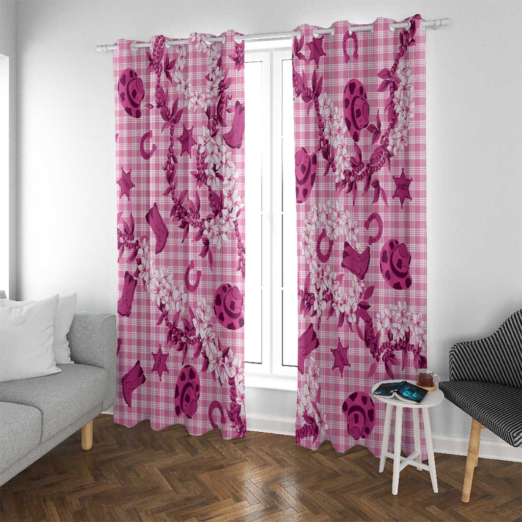 Mokihana Maile Ilima Leis Paniolo Palaka Window Curtain Hawaiian Omaomo Ulaula Spirit LT9 With Grommets Pink - Polynesian Pride