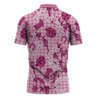 Mokihana Maile Ilima Leis Paniolo Palaka Zipper Polo Shirt Hawaiian Omaomo Ulaula Spirit LT9 - Polynesian Pride