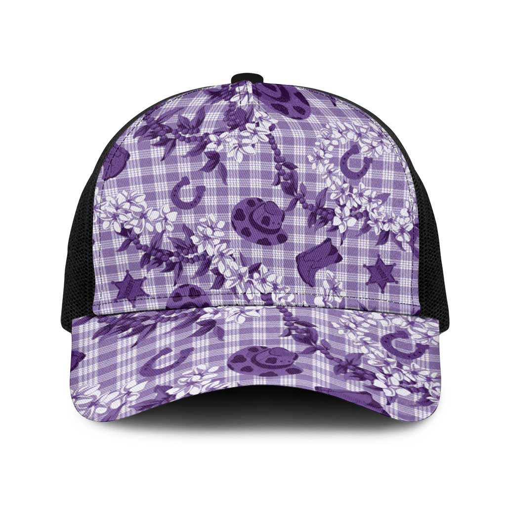 Mokihana Maile Ilima Leis Paniolo Palaka Baseball Net Cap Hawaiian Poni Spirit - Polynesian Pride