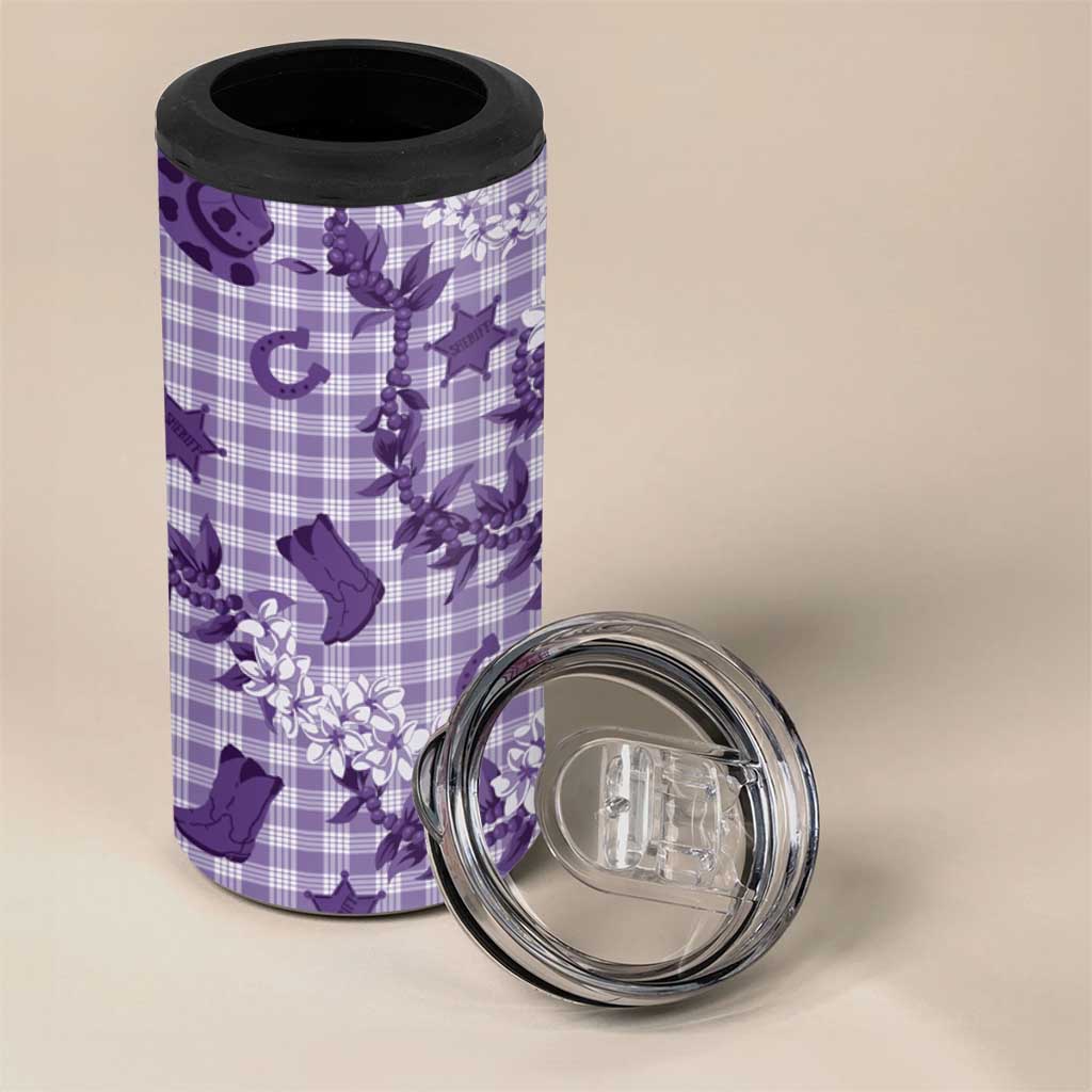 Mokihana Maile Ilima Leis Paniolo Palaka 4 in 1 Can Cooler Tumbler Hawaiian Poni Spirit LT9 - Polynesian Pride