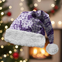 Mokihana Maile Ilima Leis Paniolo Palaka Christmas Santa Hat Hawaiian Poni Spirit LT9 With Fur Purple - Polynesian Pride
