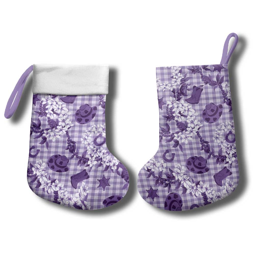Mokihana Maile Ilima Leis Paniolo Palaka Christmas Stocking Hawaiian Poni Spirit - Polynesian Pride