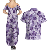 Mokihana Maile Ilima Leis Paniolo Palaka Couples Matching Summer Maxi Dress and Hawaiian Shirt Hawaiian Poni Spirit LT9 - Polynesian Pride