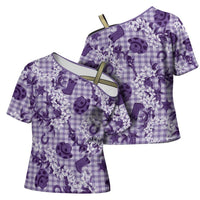 Mokihana Maile Ilima Leis Paniolo Palaka Cross Shoulder Shirt Hawaiian Poni Spirit LT9 - Polynesian Pride