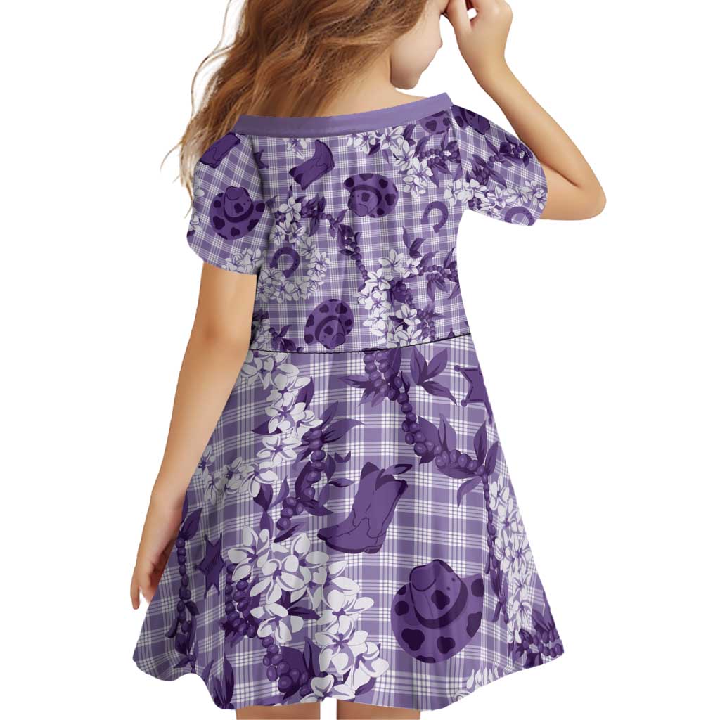 Mokihana Maile Ilima Leis Paniolo Palaka Family Matching Off The Shoulder Long Sleeve Dress and Hawaiian Shirt Hawaiian Poni Spirit LT9 - Polynesian Pride
