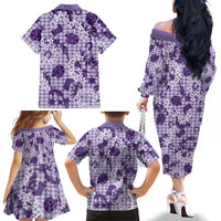 Mokihana Maile Ilima Leis Paniolo Palaka Family Matching Off The Shoulder Long Sleeve Dress and Hawaiian Shirt Hawaiian Poni Spirit LT9 - Polynesian Pride