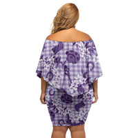 Mokihana Maile Ilima Leis Paniolo Palaka Family Matching Off Shoulder Short Dress and Hawaiian Shirt Hawaiian Poni Spirit LT9 - Polynesian Pride