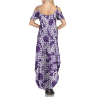 Mokihana Maile Ilima Leis Paniolo Palaka Family Matching Summer Maxi Dress and Hawaiian Shirt Hawaiian Poni Spirit LT9 - Polynesian Pride