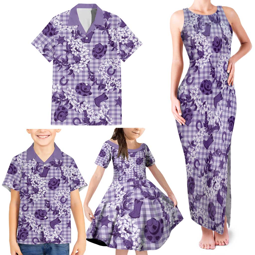 Mokihana Maile Ilima Leis Paniolo Palaka Family Matching Tank Maxi Dress and Hawaiian Shirt Hawaiian Poni Spirit - Polynesian Pride