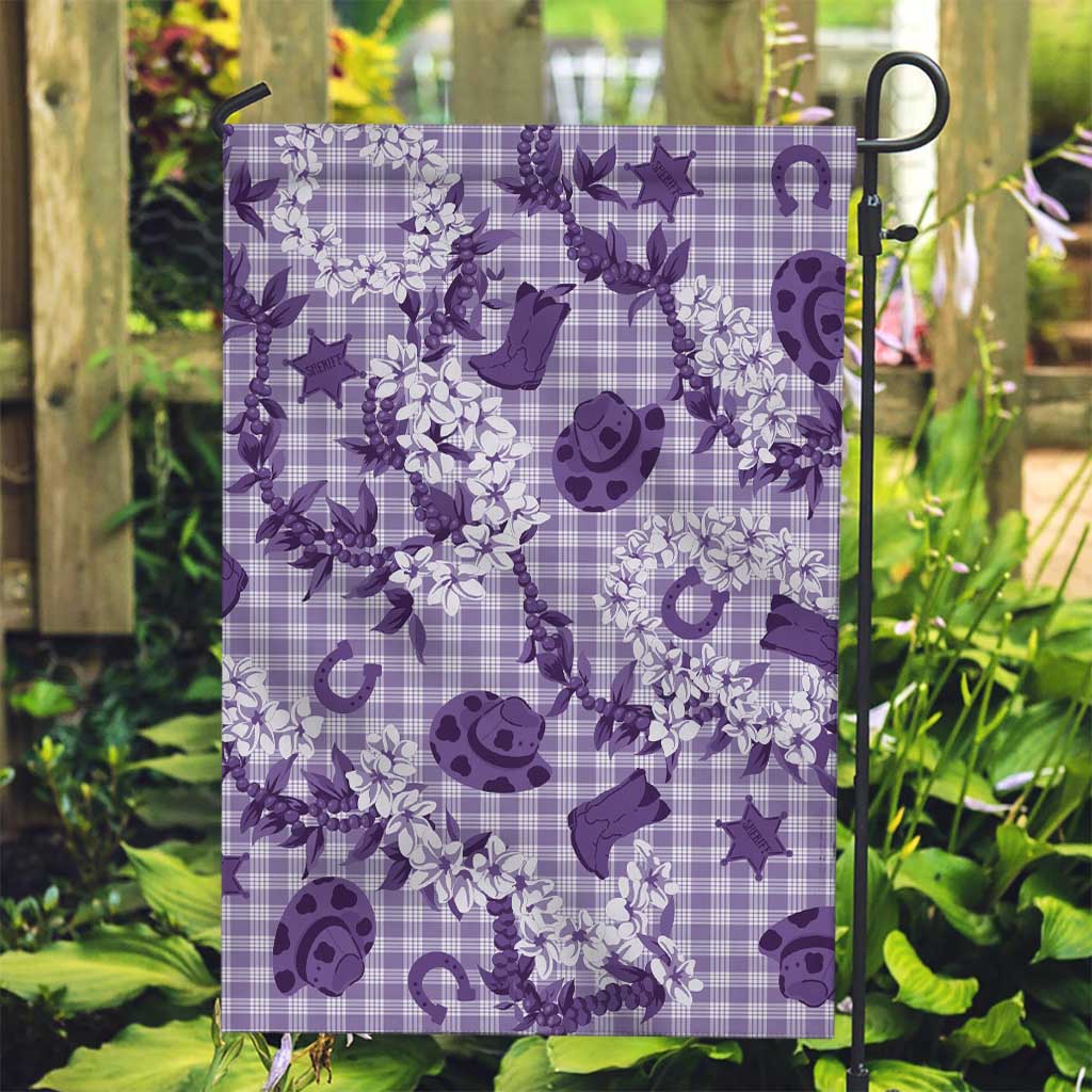 Mokihana Maile Ilima Leis Paniolo Palaka Garden Flag Hawaiian Poni Spirit LT9 Garden Flag Purple - Polynesian Pride