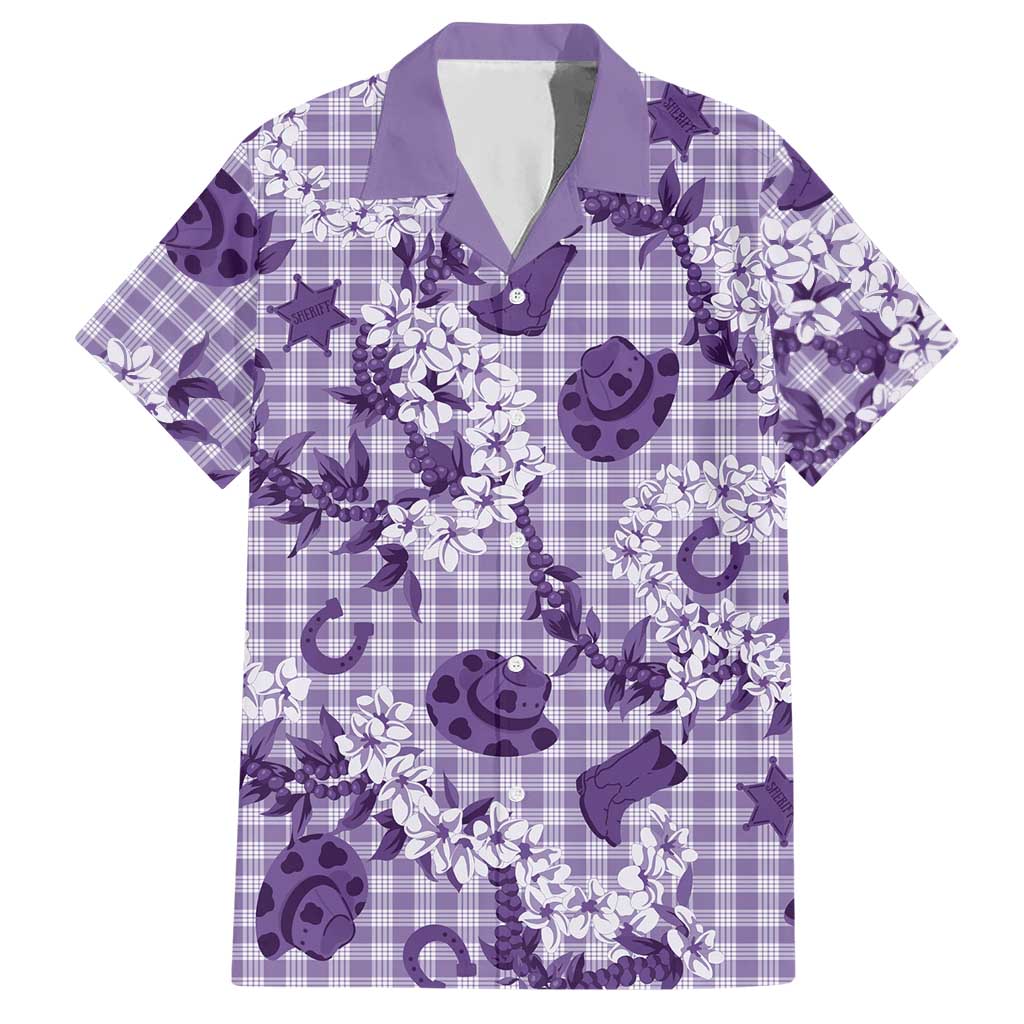 Mokihana Maile Ilima Leis Paniolo Palaka Hawaiian Shirt Hawaiian Poni Spirit LT9 Purple - Polynesian Pride