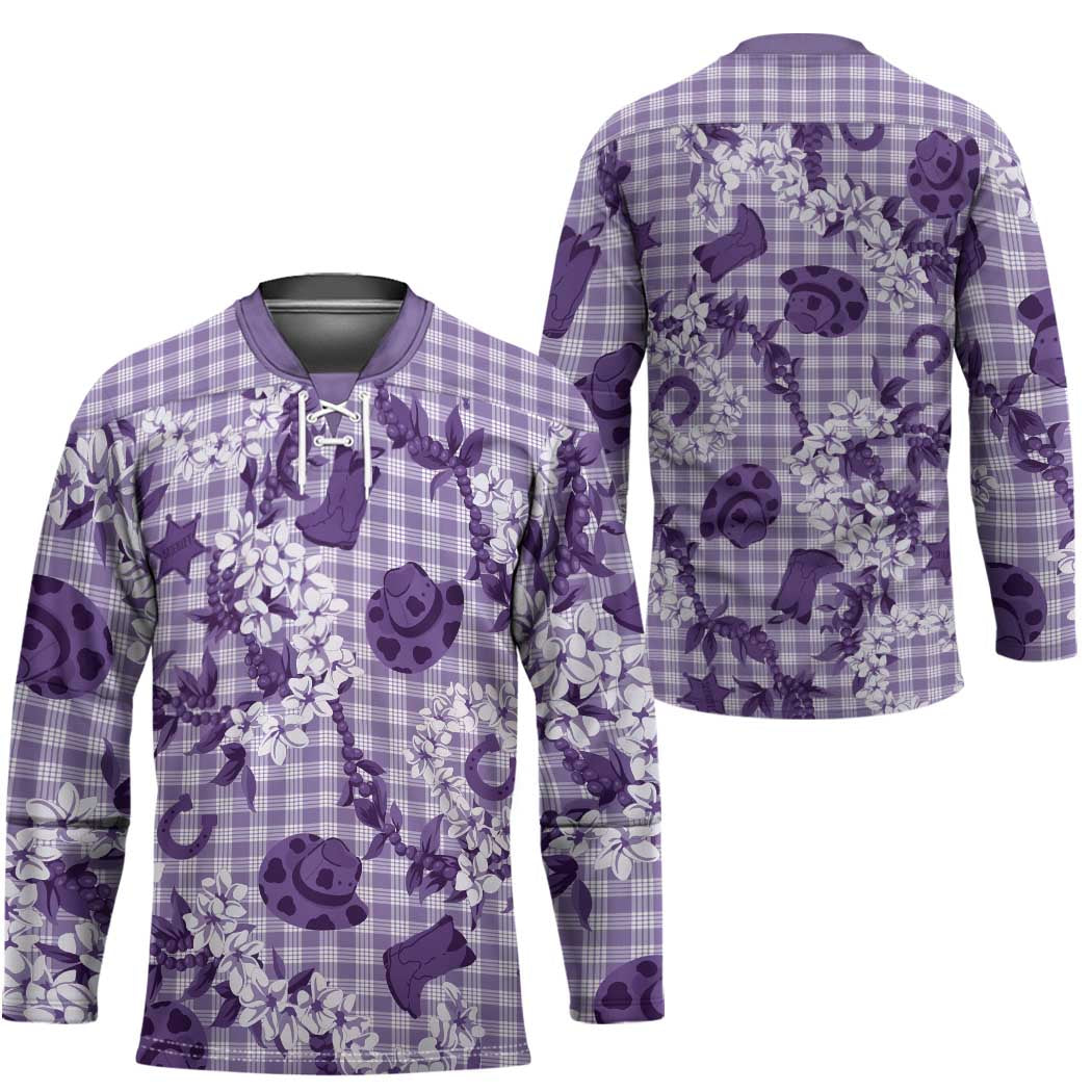 Mokihana Maile Ilima Leis Paniolo Palaka Hockey Jersey Hawaiian Poni Spirit LT9 - Polynesian Pride