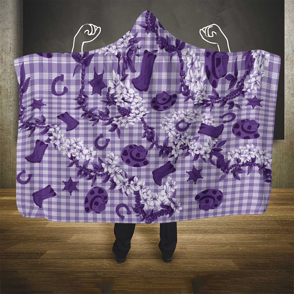 Mokihana Maile Ilima Leis Paniolo Palaka Hooded Blanket Hawaiian Poni Spirit LT9 - Polynesian Pride
