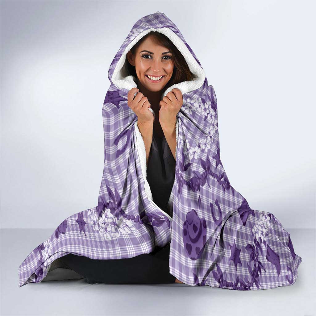 Mokihana Maile Ilima Leis Paniolo Palaka Hooded Blanket Hawaiian Poni Spirit LT9 - Polynesian Pride
