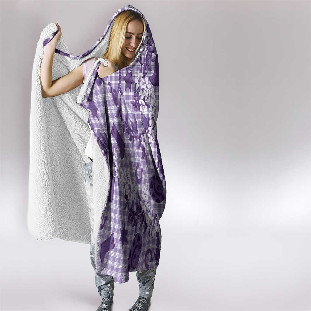 Mokihana Maile Ilima Leis Paniolo Palaka Hooded Blanket Hawaiian Poni Spirit LT9 - Polynesian Pride