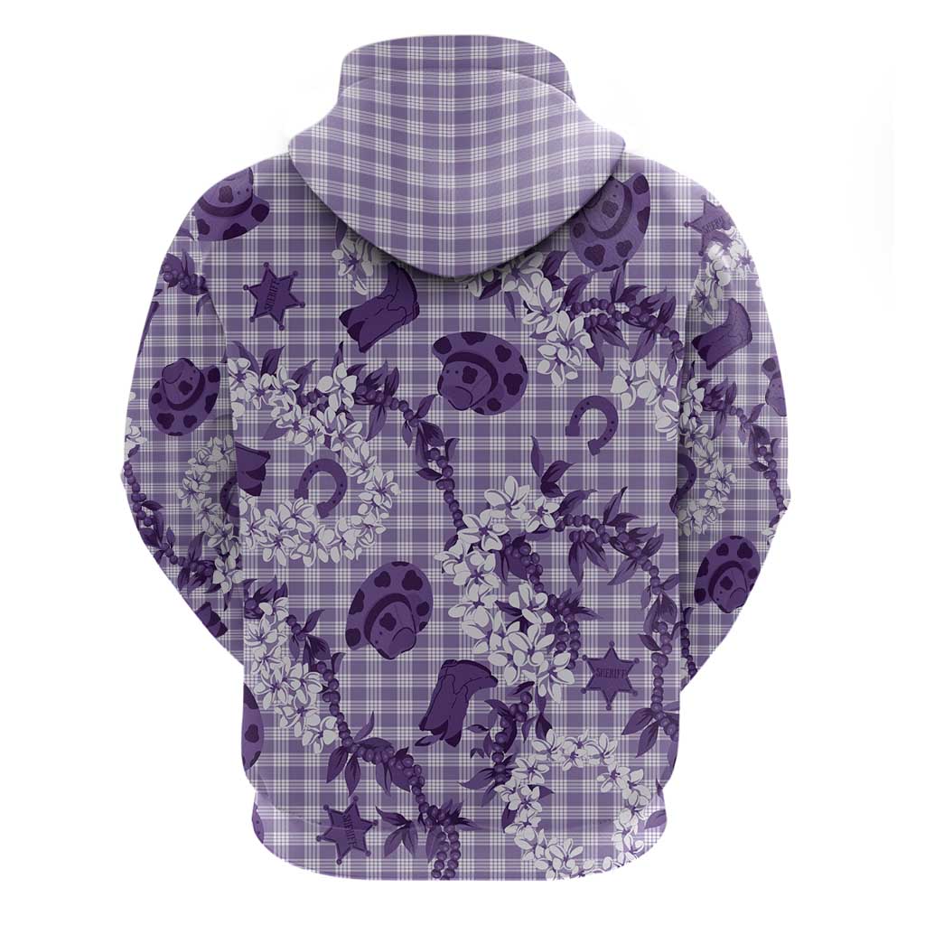 Mokihana Maile Ilima Leis - Paniolo Palaka Hoodie - Hawaiian Poni Spirit LT9 - Polynesian Pride