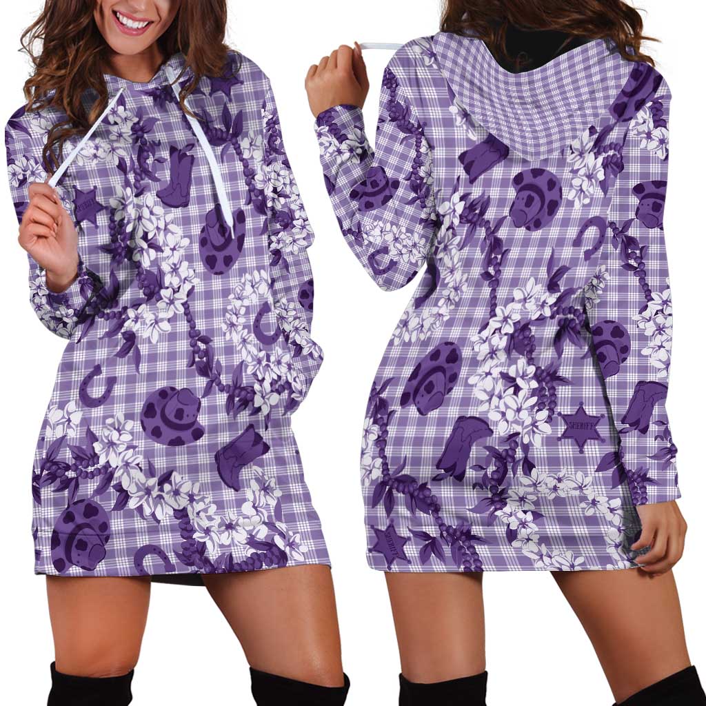 Mokihana Maile Ilima Leis Paniolo Palaka Hoodie Dress Hawaiian Poni Spirit LT9 - Polynesian Pride