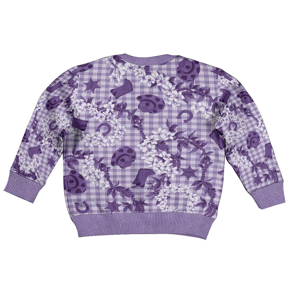 Mokihana Maile Ilima Leis Paniolo Palaka Kid Ugly Christmas Sweater Hawaiian Poni Spirit LT9 - Polynesian Pride