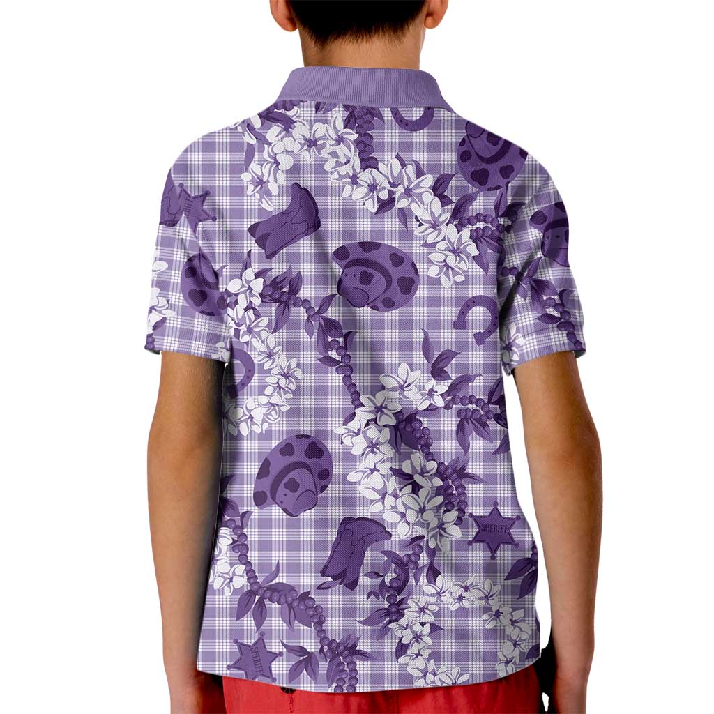 Mokihana Maile Ilima Leis Paniolo Palaka Kid Polo Shirt Hawaiian Poni Spirit LT9 - Polynesian Pride