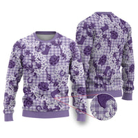 Mokihana Maile Ilima Leis Paniolo Palaka Ugly Christmas Sweater Hawaiian Poni Spirit LT9 Purple - Polynesian Pride