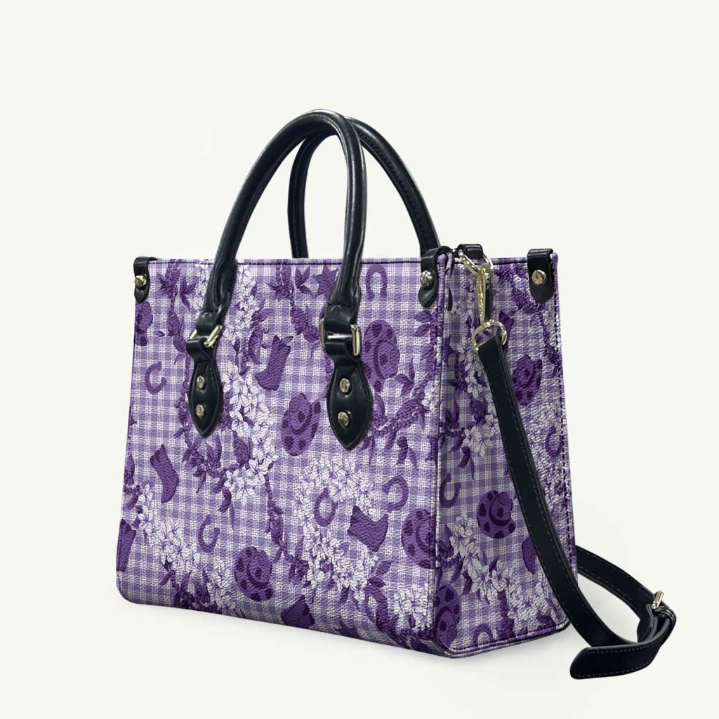 Mokihana Maile Ilima Leis Paniolo Palaka Leather Bag Hawaiian Poni Spirit - Polynesian Pride