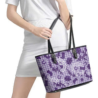 Mokihana Maile Ilima Leis Paniolo Palaka Leather Tote Bag Hawaiian Poni Spirit LT9 - Polynesian Pride