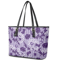 Mokihana Maile Ilima Leis Paniolo Palaka Leather Tote Bag Hawaiian Poni Spirit LT9 - Polynesian Pride