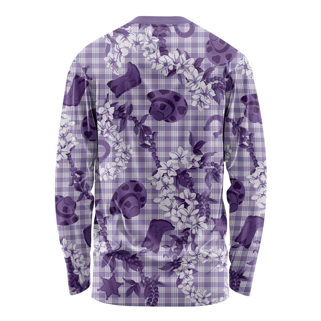 Mokihana Maile Ilima Leis Paniolo Palaka Long Sleeve Shirt Hawaiian Poni Spirit LT9 - Polynesian Pride