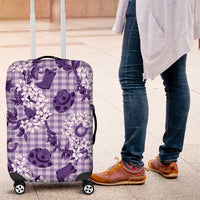 Mokihana Maile Ilima Leis Paniolo Palaka Luggage Cover Hawaiian Poni Spirit LT9 Purple - Polynesian Pride