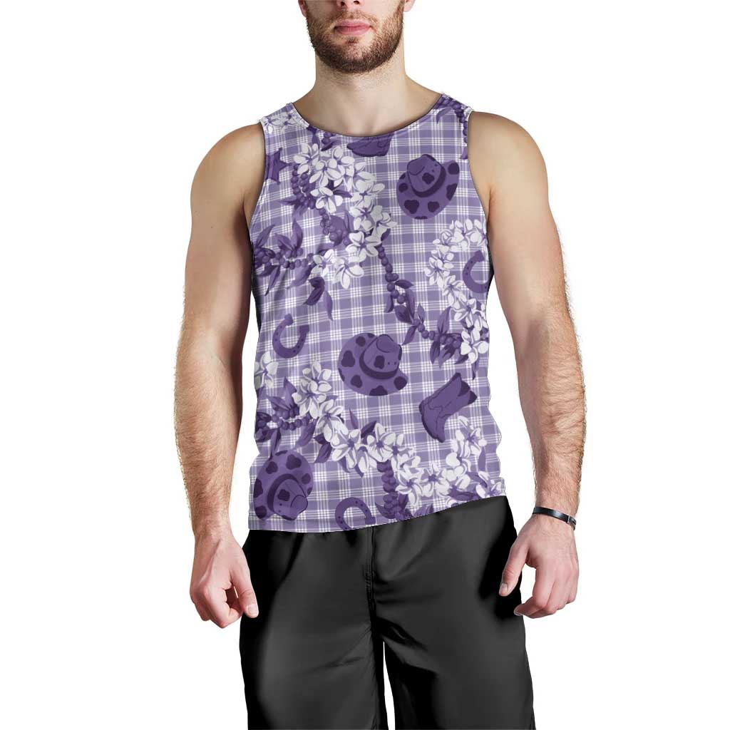 Mokihana Maile Ilima Leis Paniolo Palaka Men Tank Top Hawaiian Poni Spirit LT9 - Polynesian Pride