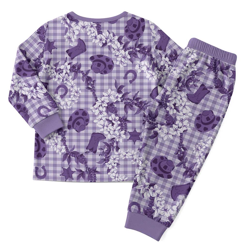 Mokihana Maile Ilima Leis Paniolo Palaka Christmas Pajama Set Hawaiian Poni Spirit LT9 - Polynesian Pride
