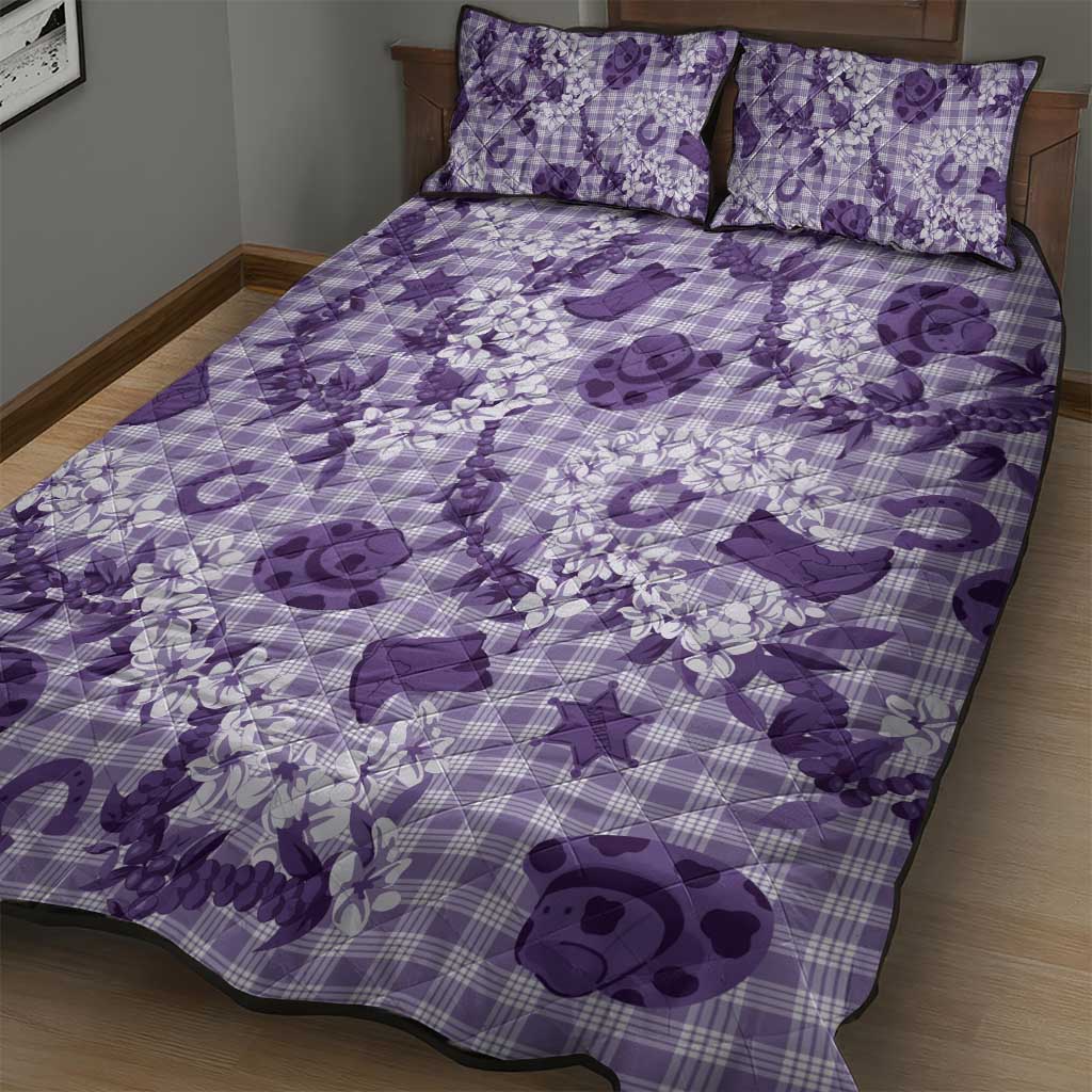 Mokihana Maile Ilima Leis Paniolo Palaka Quilt Bed Set Hawaiian Poni Spirit - Polynesian Pride