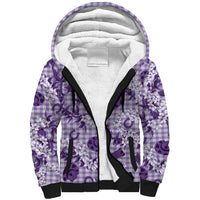 Mokihana Maile Ilima Leis Paniolo Palaka Sherpa Hoodie Hawaiian Poni Spirit LT9 Unisex Purple - Polynesian Pride