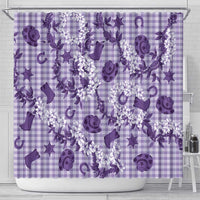 Mokihana Maile Ilima Leis Paniolo Palaka Shower Curtain Hawaiian Poni Spirit LT9 - Polynesian Pride