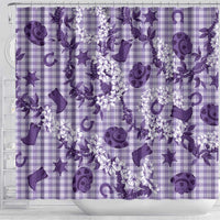 Mokihana Maile Ilima Leis Paniolo Palaka Shower Curtain Hawaiian Poni Spirit LT9 - Polynesian Pride