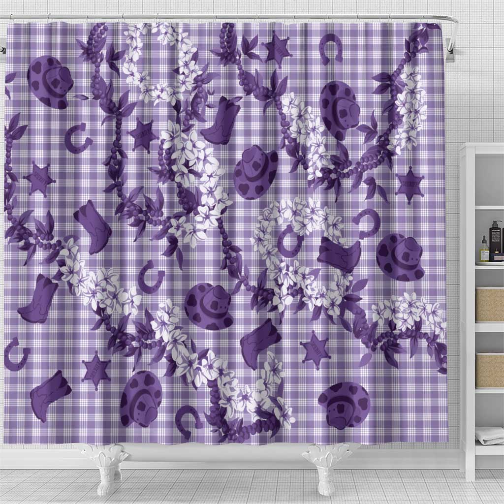 Mokihana Maile Ilima Leis Paniolo Palaka Shower Curtain Hawaiian Poni Spirit LT9 - Polynesian Pride