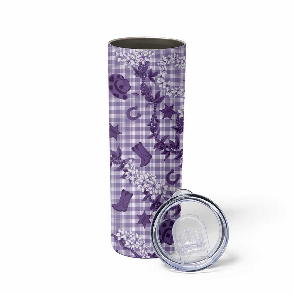 Mokihana Maile Ilima Leis Paniolo Palaka Skinny Tumbler Hawaiian Poni Spirit LT9 - Polynesian Pride