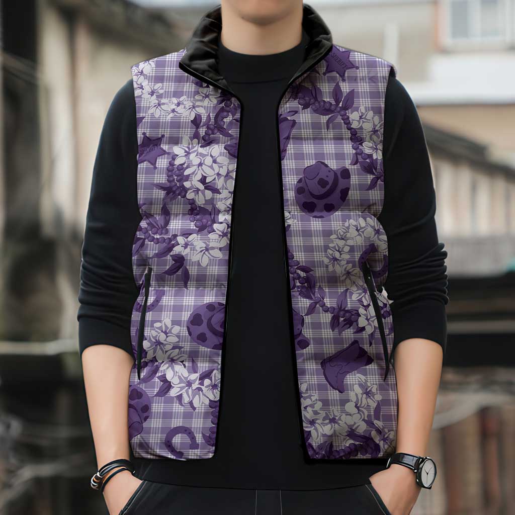 Mokihana Maile Ilima Leis Paniolo Palaka Sleeveless Puffer Jacket Hawaiian Poni Spirit - Polynesian Pride