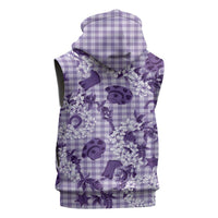 Mokihana Maile Ilima Leis Paniolo Palaka Sleeveless Zip Hoodie Hawaiian Poni Spirit LT9 - Polynesian Pride