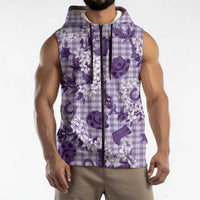 Mokihana Maile Ilima Leis Paniolo Palaka Sleeveless Zip Hoodie Hawaiian Poni Spirit LT9 - Polynesian Pride