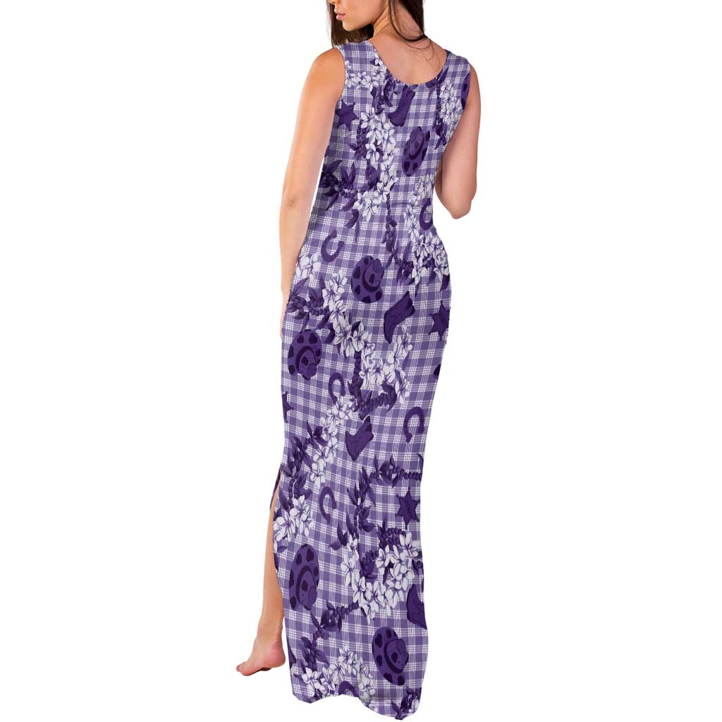 Mokihana Maile Ilima Leis Paniolo Palaka Tank Maxi Dress Hawaiian Poni Spirit LT9 - Polynesian Pride