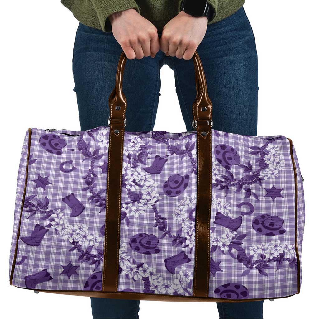 Mokihana Maile Ilima Leis Paniolo Palaka Travel Bag Hawaiian Poni Spirit LT9 Purple - Polynesian Pride