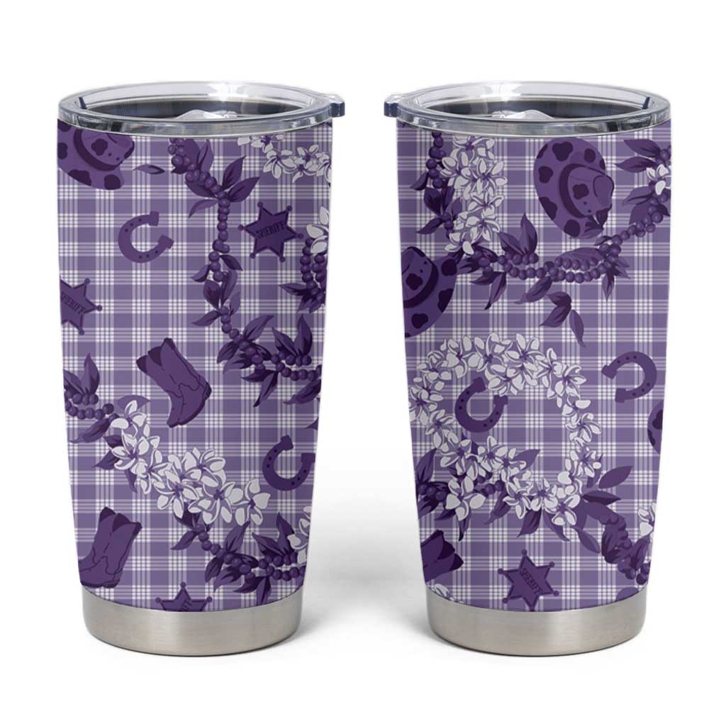 Mokihana Maile Ilima Leis Paniolo Palaka Tumbler Cup Hawaiian Poni Spirit LT9 Purple - Polynesian Pride