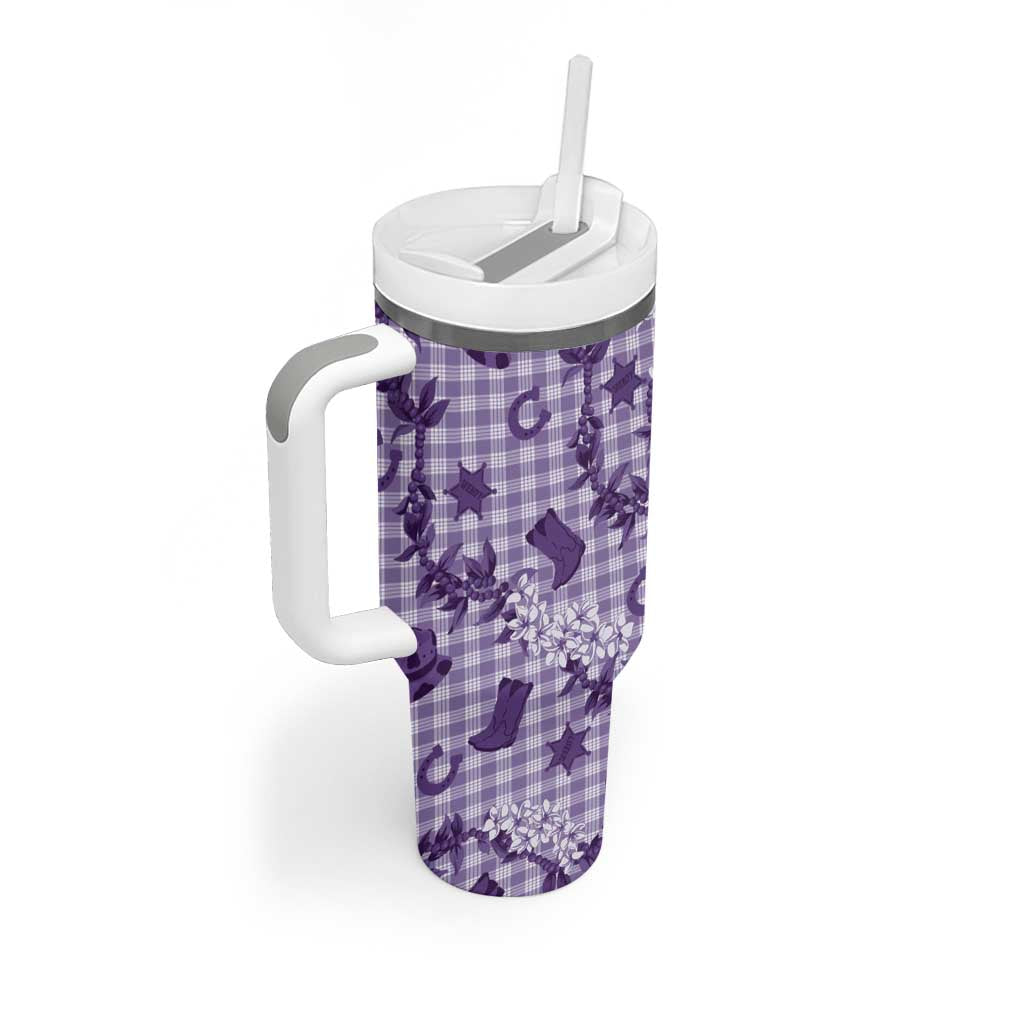Mokihana Maile Ilima Leis Paniolo Palaka Tumbler With Handle Hawaiian Poni Spirit LT9 - Polynesian Pride