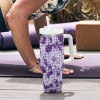 Mokihana Maile Ilima Leis Paniolo Palaka Tumbler With Handle Hawaiian Poni Spirit LT9 - Polynesian Pride
