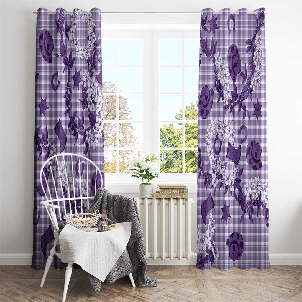 Mokihana Maile Ilima Leis Paniolo Palaka Window Curtain Hawaiian Poni Spirit - Polynesian Pride